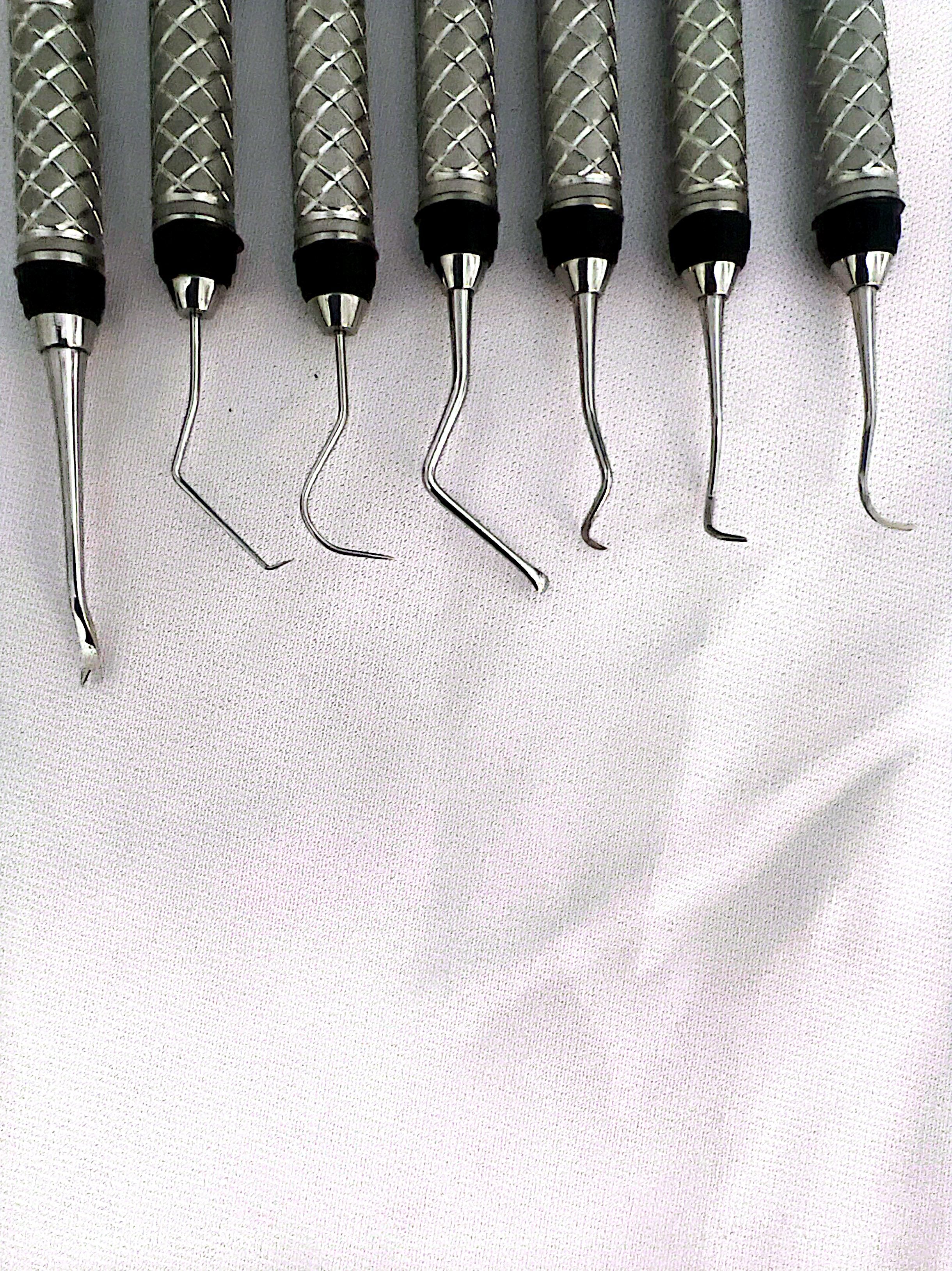 7 Pcs Gracey Curettes Set – Hollow Handle Periodontal Dental Surgical Instrument