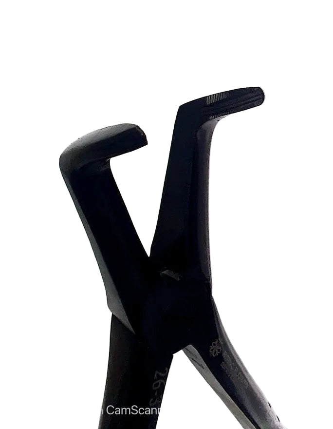 Black metal tool on a white background